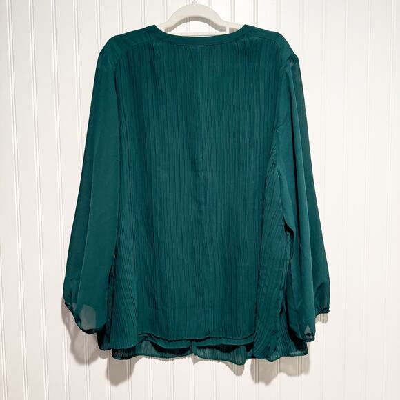 Lane Bryant Emerald Green Swing Blouse Plus Size 22/24 - Picture 6 of 6